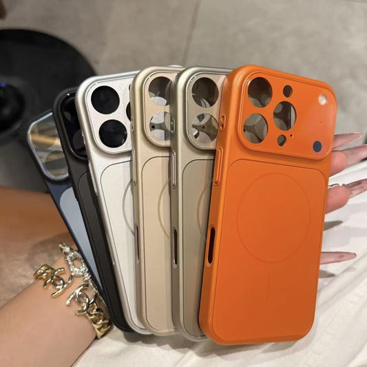 Solid Color All-inclusive Magnetic Phone Case Nano Frosted Glass For Magsafe Phone Case For I Phone 17 Air 16 15 14 13 Pro Max Magnetic Wireless Charge Armor Cover